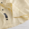 Camicia classica tinta a manica lunga da uomo giallo d&#39;oca